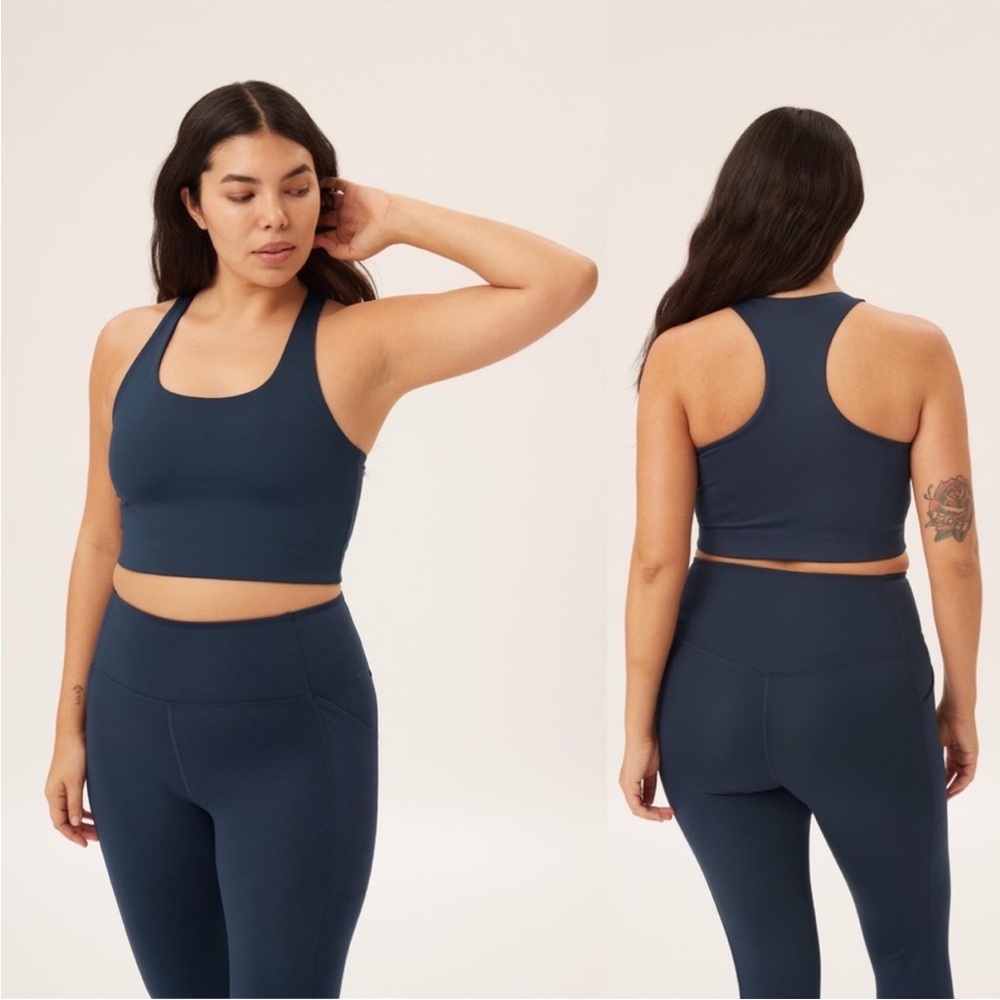 NEW Girlfriend Collective Paloma Bra Midnight Blue LARGE